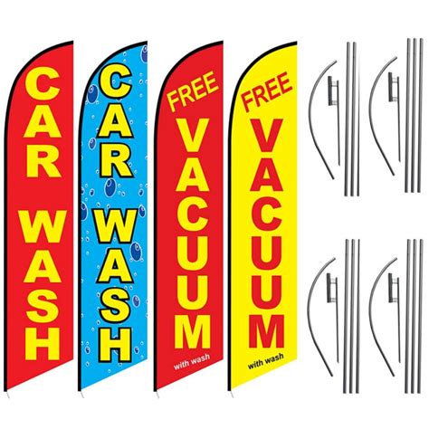 Car Wash Package Feather Flags Outdoor Advertising Ffn