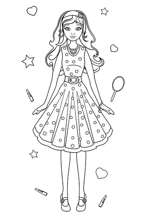 Barbie Coloring Pages Barbie Dress Pattern Coloring Pictures