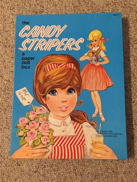Vintage 1973 Candy Stripers Paper Doll Box Play Set 2 Dolls Babies Crib