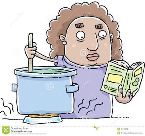 Reading Cookbook Stock Illustration Illustration Of Soup