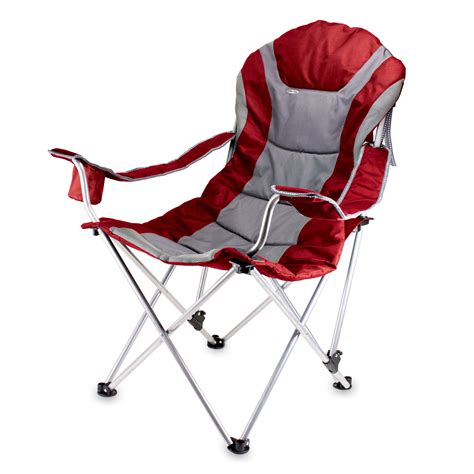 Picnic Time 803 00 100 000 0 Reclining Camp Chair Red