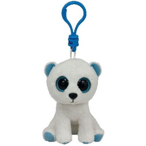 Ty Beanie Boos Tundra The Polar Bear Solid Eye Color Plastic Key Clip 3 Inch