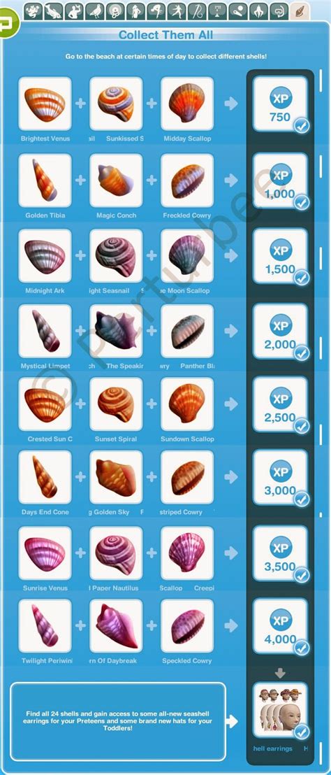 Sims Freeplay Quests And Tips Hobbies Sea Shell Collecting