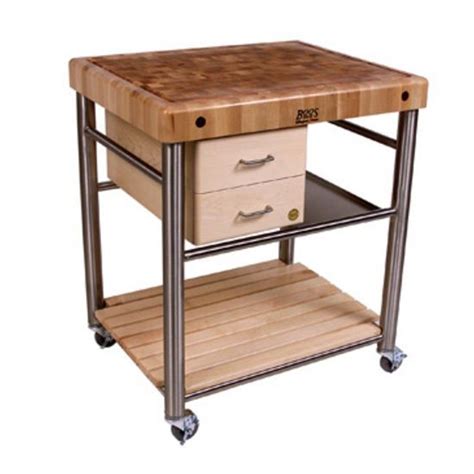 36'' h x 53.25'' w x 24'' d. Cucina Toscano Kitchen Work Table Cart w/ Maple Butcher ...