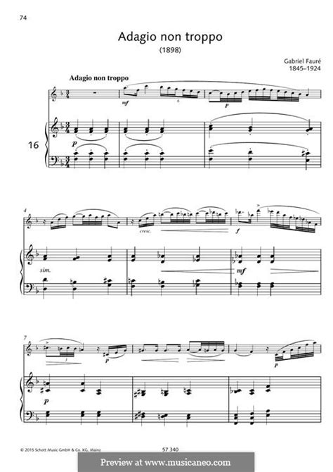 Adagio Non Troppo Por G Fauré Partituras On Músicaneo