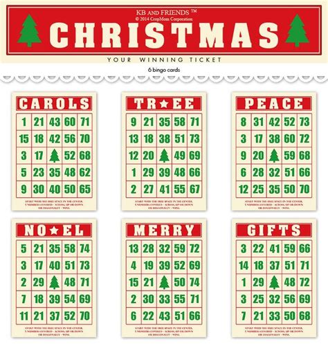 Digital Decorative Christmas Bingo Cards For Paper Crafts Etsy