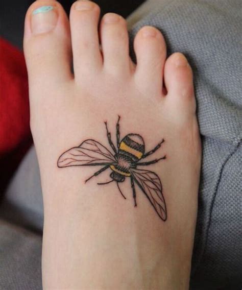 Tattoo Trends Cute Bumble Bee Tattoo Design On Foot