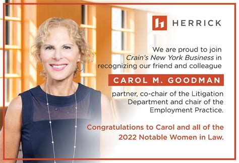 Crains New York Business Notable Women In Law Carol M Goodman