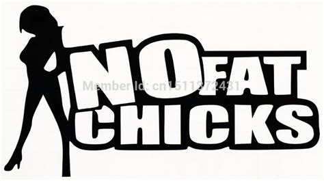 Cool Graphical No Fat Chicks Funny Girls Joke Prank Sticker Car Window