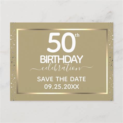 50th Birthday Save The Date Invitation Postcard Zazzle