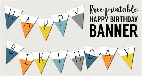 Free Printable Happy Birthday Banner Paper Trail Design