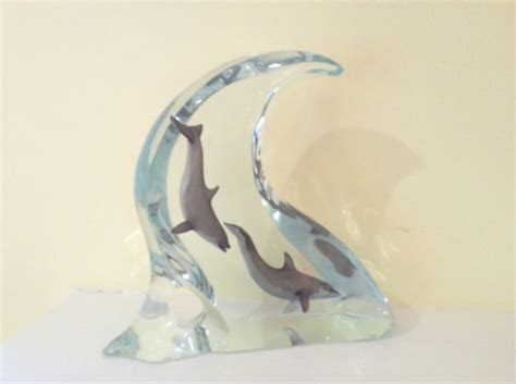 Dolphin Light Acrylic Sculpture 2002 By Robert Wyland