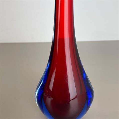Large 1960s Murano Glass Sommerso 29cm Single Stem Vase By Flavio Poli Italy For Sale At 1stdibs
