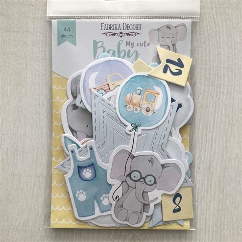 Fabrika Decoru My Cute Baby Elephant Boy Cardstock Die Cuts Baby