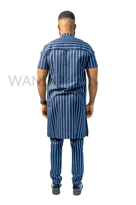 Blue Striped African Men Suit Striped Blue Suit African Men Etsy