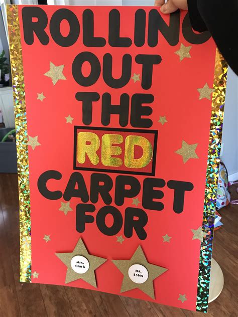 Teacher Appreciation Poster Red Carpet Theme Teacher Appreciation