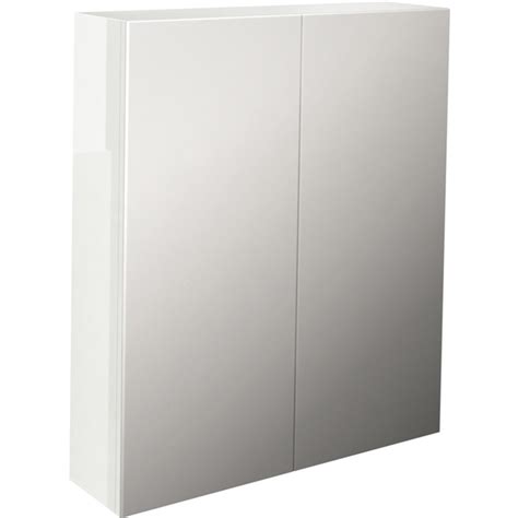 Pura Echo 800mm Double Door Mirrored Cabinet White Gloss Drench
