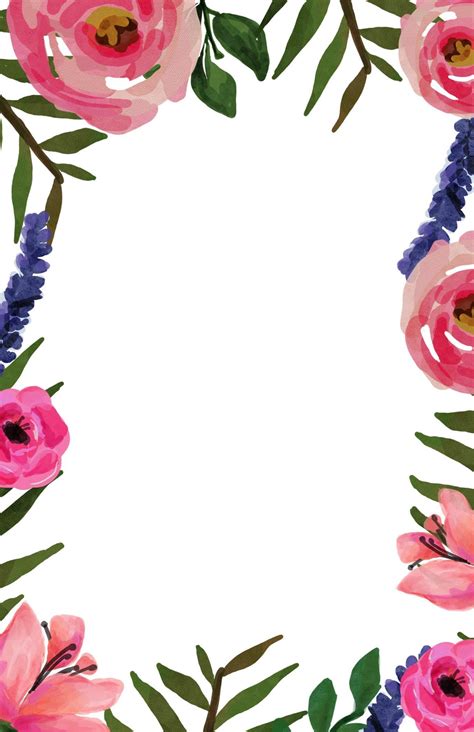 Download free page border templates and use any clip art,coloring,png graphics in your website, document or presentation. Watercolor Floral Border Paper Printable at GetDrawings ...