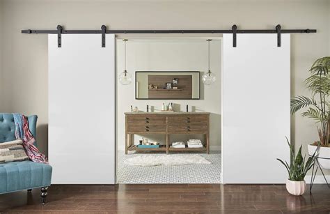 Sliding Double Barn Doors 60 X 80 Inches With Rails 13ft Planum 0010