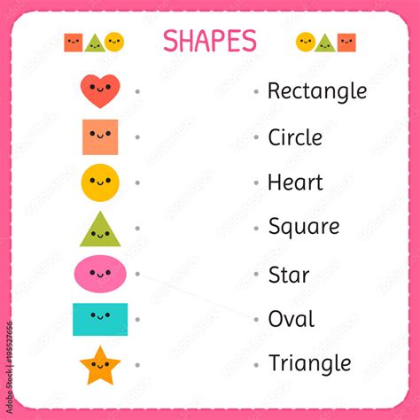Draw A Line Connecting Each Figure To Its Description Learn Shapes And