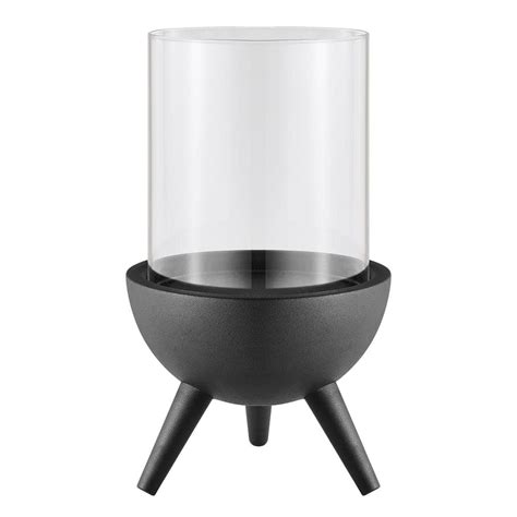 Danya B Molta Modern Black Metal Bold Pedestal And Glass Pillar