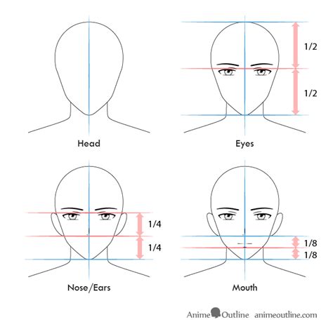 Anime Male Face Proportions And Step By Step Drawing Face Proportions Face Proportions