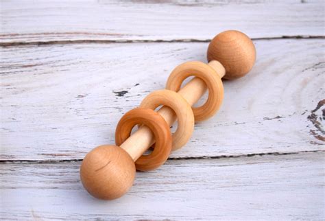 Baby Rattle Wooden Rattle Organic Baby Toy Wooden Baby Toy