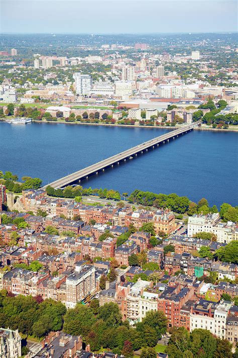 Aerial View Of Boston And Charles River By Thomas Northcut Aerial