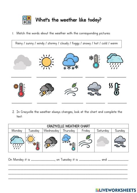 Whats The Weather Like Today Online Pdf Exercise Live Worksheets