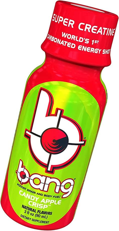 Bang Energy Shots Candy Apple Crisp Energy Shot With Super Creatine 3 Fl Oz Pack Of 24