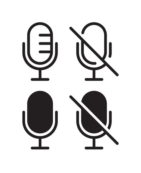 Mute And Unmute Audio Microphone Vector Icon 6899176 Vector Art At Vecteezy