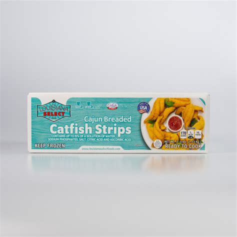 Fillets Louisiana Select Breaded Catfish Strips 25lb
