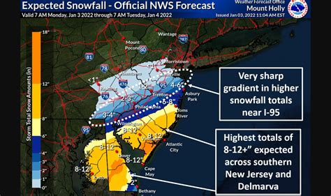Nj Weather Snow Totals Could Go As High As 12 To 18 Inches In Some