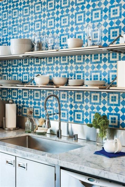 Blue Kitchen Ideas Patterned Kitchen Tiles Kitchen Tiles