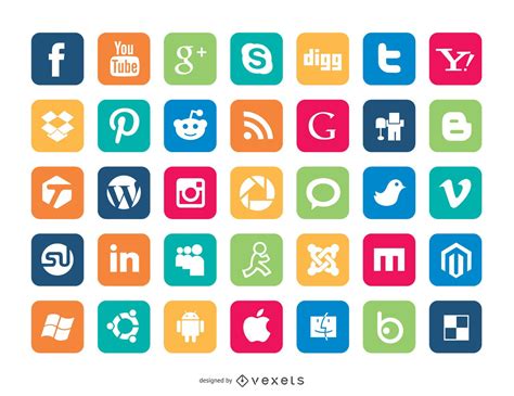 Set Of Social Media Icons Vector Download