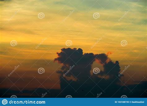 Sunset Cloud Sunshine In Dark Sky Cloud Background Stock Image Image