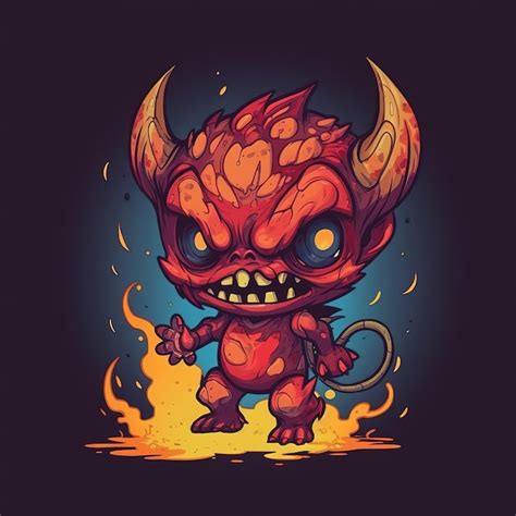 Premium AI Image A Cartoon Of A Devil With Horns And Horns