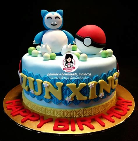 Snorlax Design Fondant Cake Pokemon Birthday Cake Cake Pokemon Cake