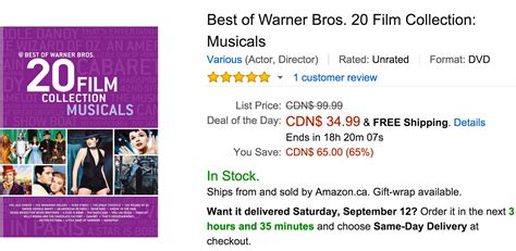 Amazon Canada Deals Of The Day: Save 65% On Best of Warner Bros. 20 ...