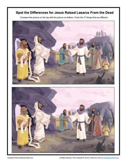 Free Printable Spot The Differences Bible Activities Sunday School Zone