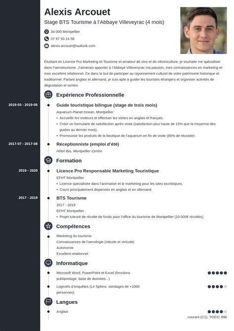 Cv Stage Exemple Pour Une Demande Professionnelle