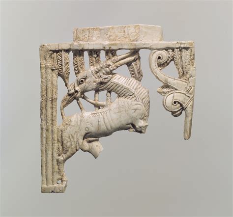 Openwork Furniture Plaque With A Grazing Oryx In A Forest Of Fronds