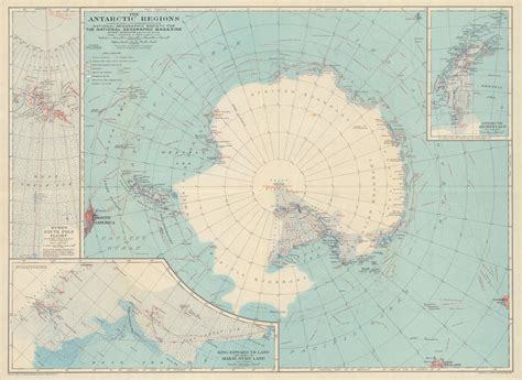 1932 National Geographic Map Of Antarctica — Beyond The Mountains Of