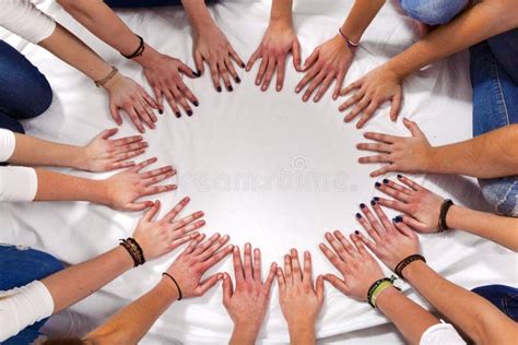 Hands Of Girls Form A Circle Stock Photo Image Of Fashion Lady 69613652