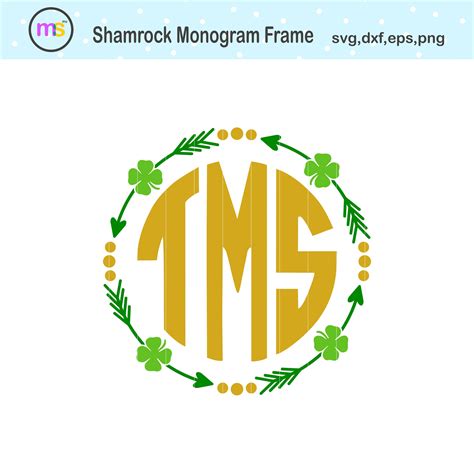 Shamrock Monogram Svg Shamrock Svg St Patricks Day Svg Cloverleaf