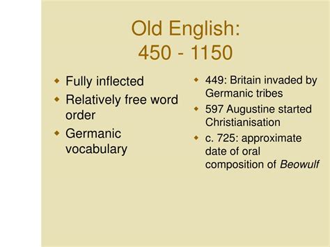 Ppt Introduction To Old And Middle English Part I Powerpoint