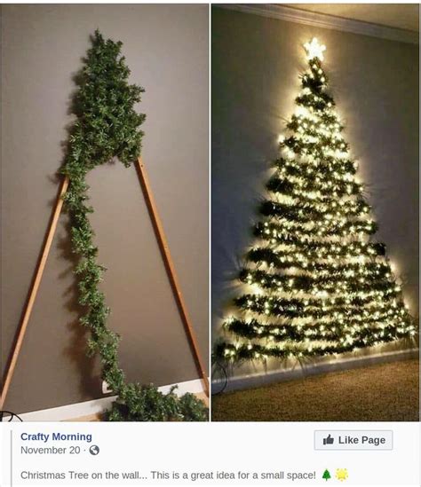 This Is A Great Idea If You Dont Have Much Room For A Real Tree Wall