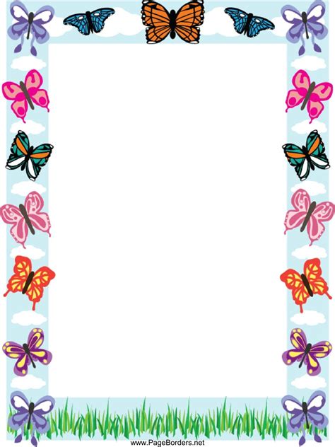 Folio Mariposas Colorful Borders Design Floral Border Design Clip