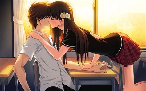 Anime Characters Kissing Wallpapers Wallpaper Cave
