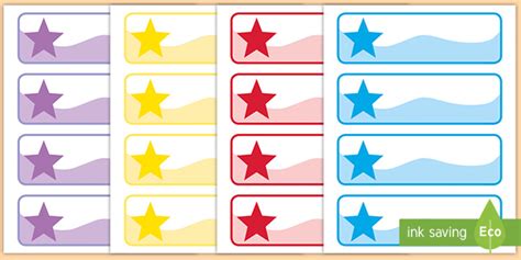 Editable Multicoloured Stars Classroom Labels Management